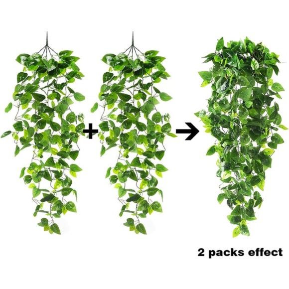 2pcs Artificial Hanging Plants 3.6ft Fake Ivy Vine Fake Ivy Leaves for Wedding - Picture 2 of 6